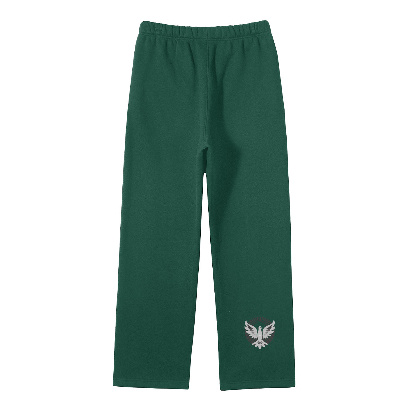 Dove Descending Streetwear Unisex Solid Color Fleece Straight Leg Pants