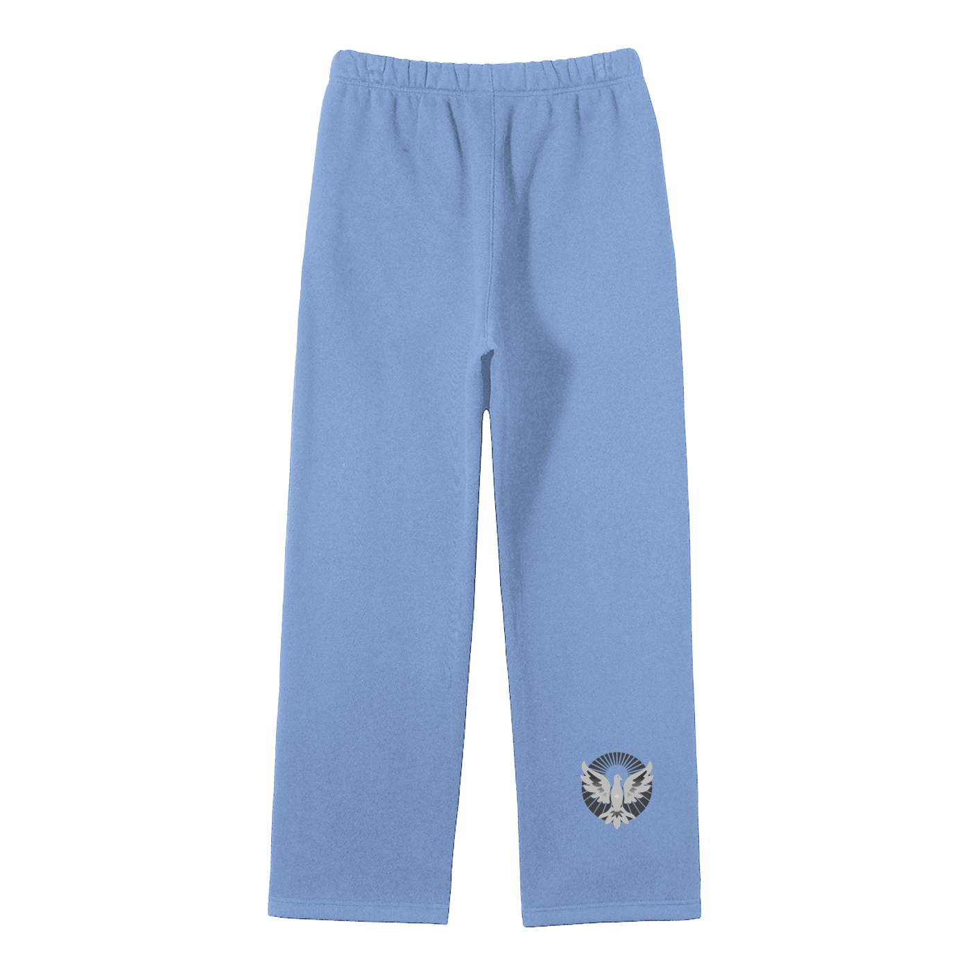 Dove Descending Streetwear Unisex Solid Color Fleece Straight Leg Pants