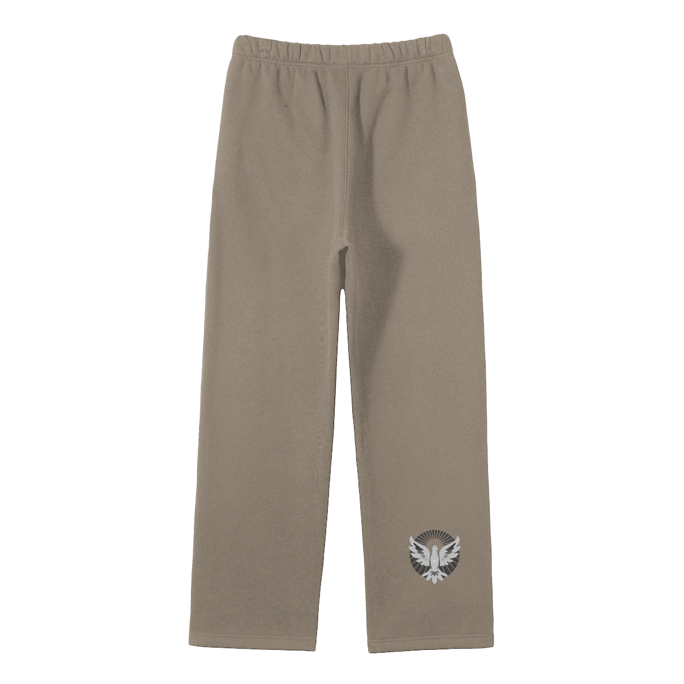 Dove Descending Streetwear Unisex Solid Color Fleece Straight Leg Pants