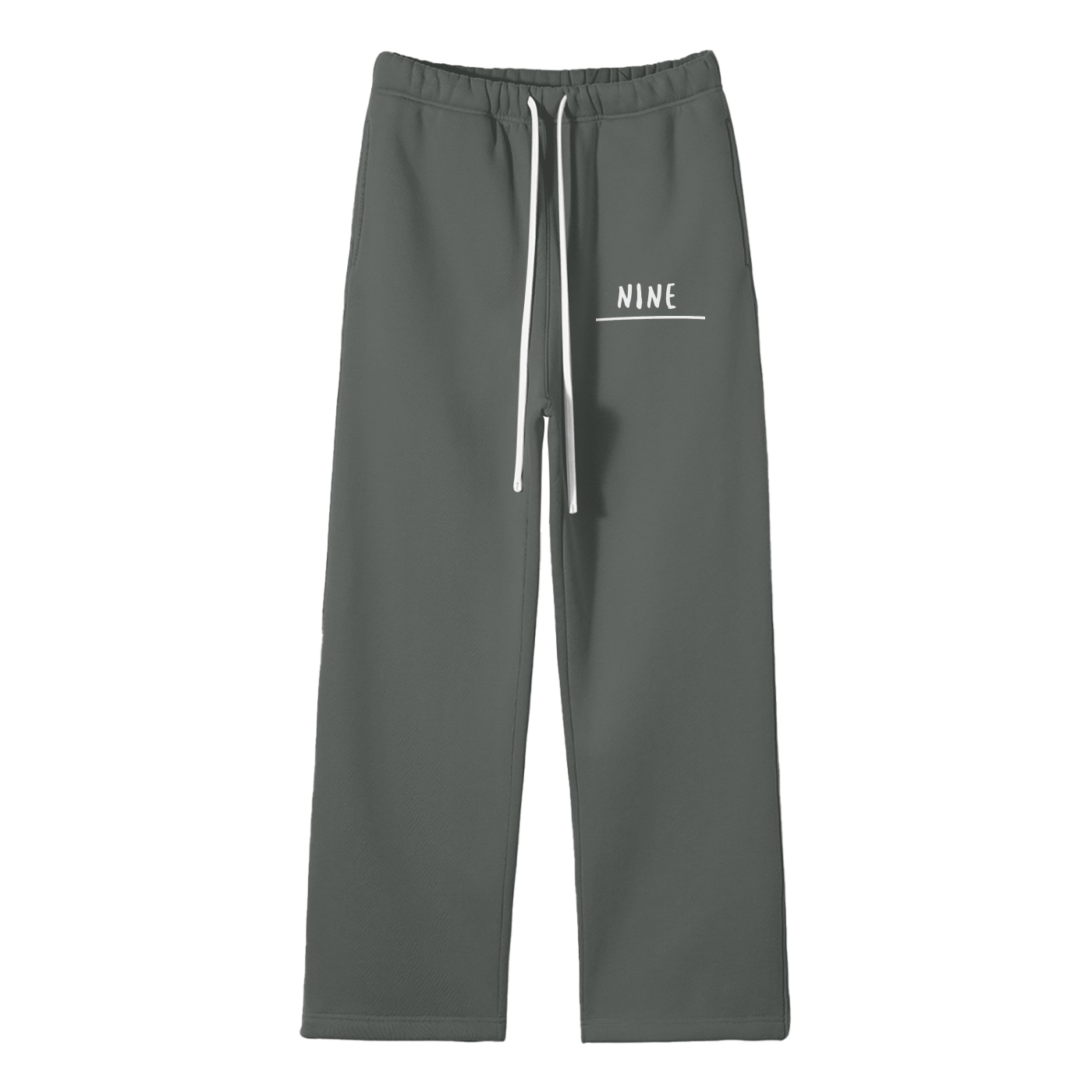 Dove Descending Streetwear Unisex Solid Color Fleece Straight Leg Pants