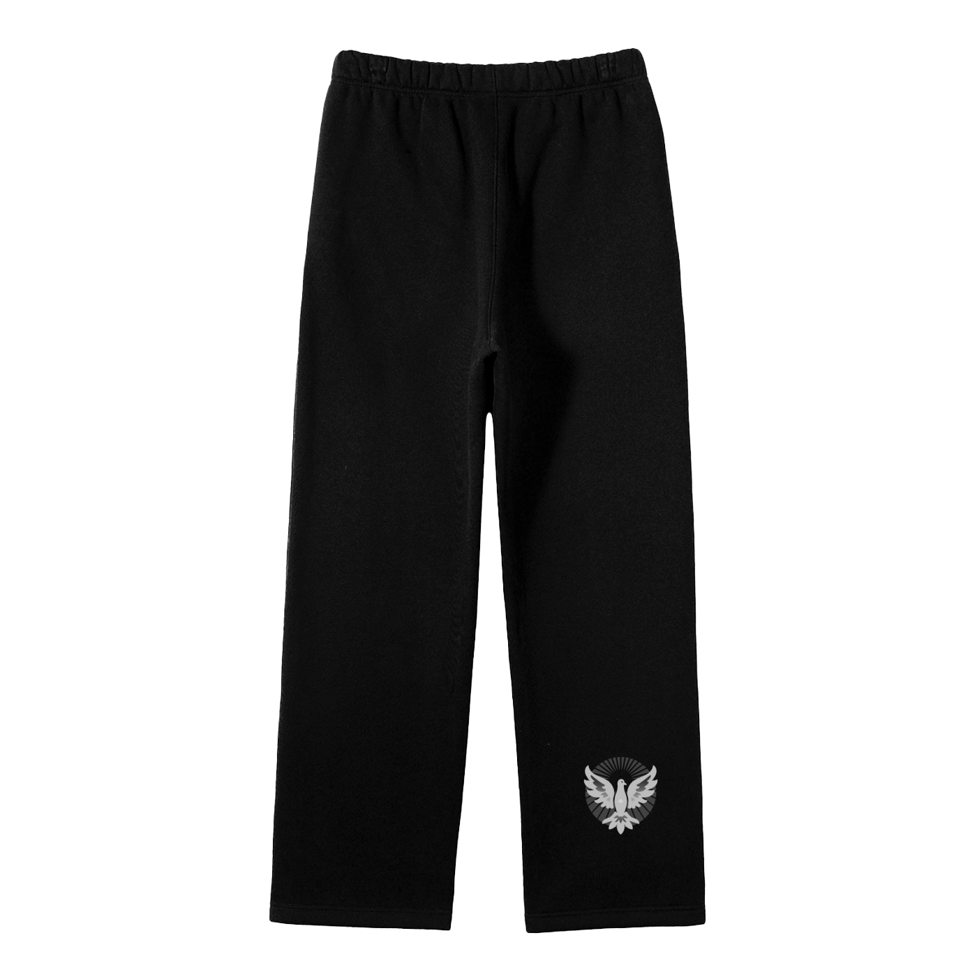 Dove Descending Streetwear Unisex Solid Color Fleece Straight Leg Pants