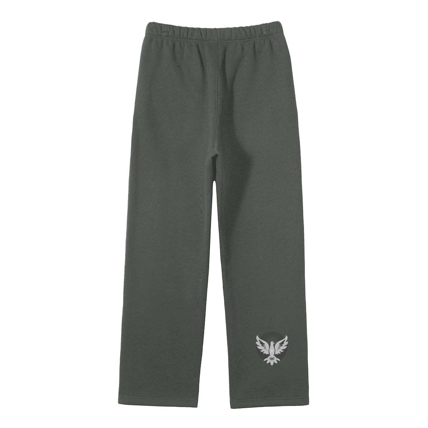 Dove Descending Streetwear Unisex Solid Color Fleece Straight Leg Pants