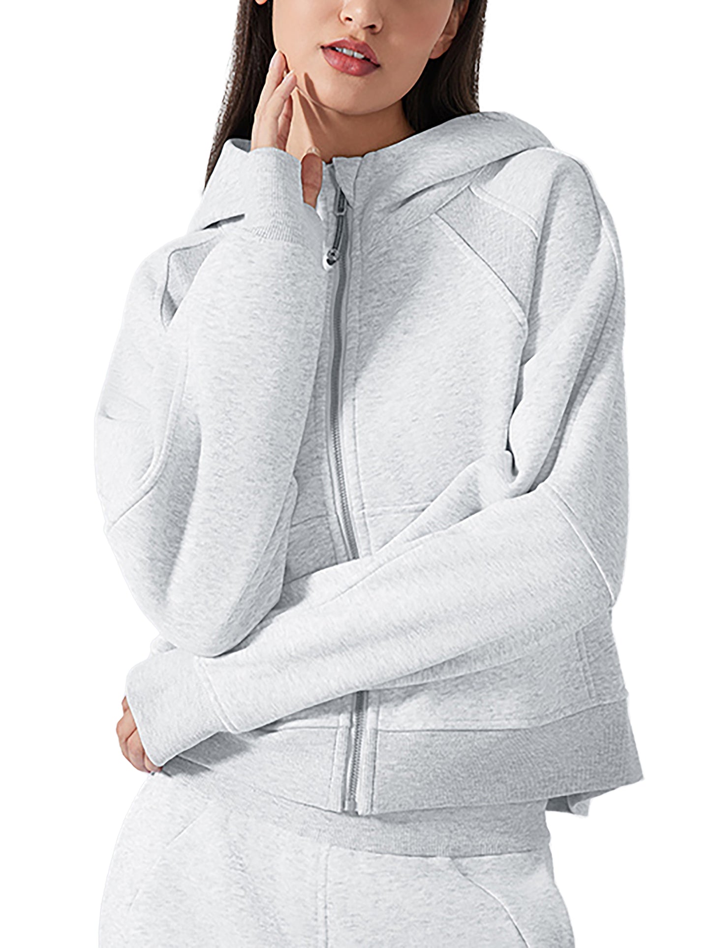 Nine Cropped Zip-Through Hoodie