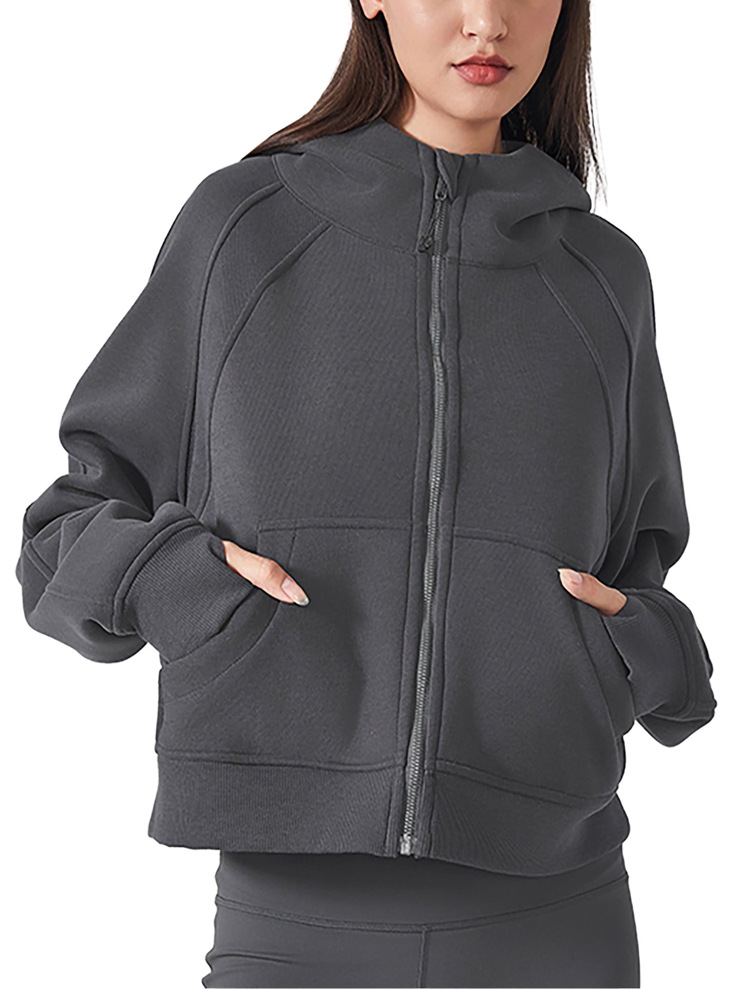 Nine Cropped Zip-Through Hoodie