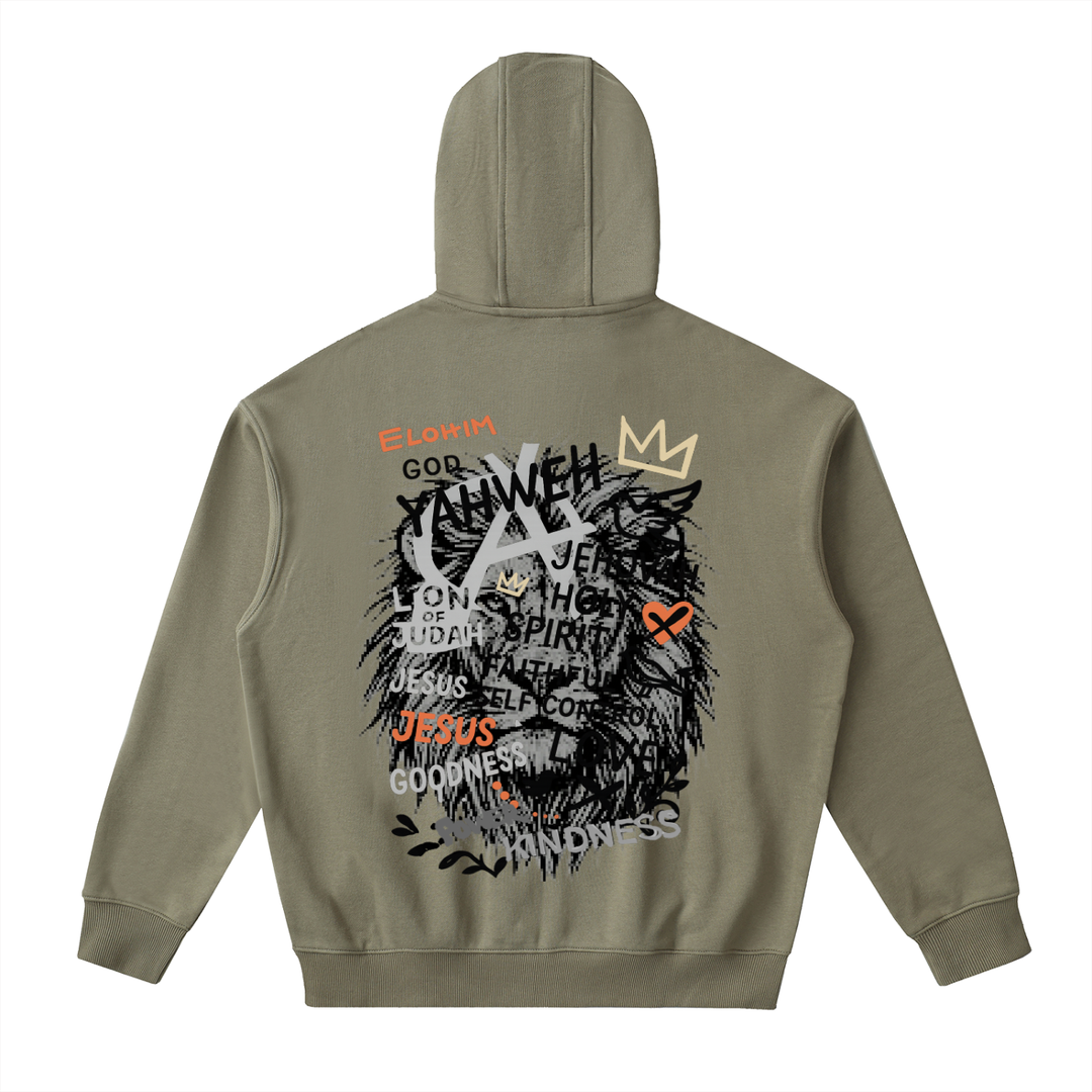 YESHUA Drop-Shoulder Zip Up Hoodie