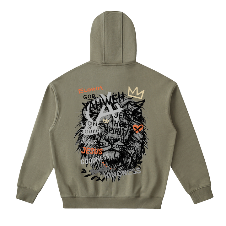 YESHUA Drop-Shoulder Zip Up Hoodie