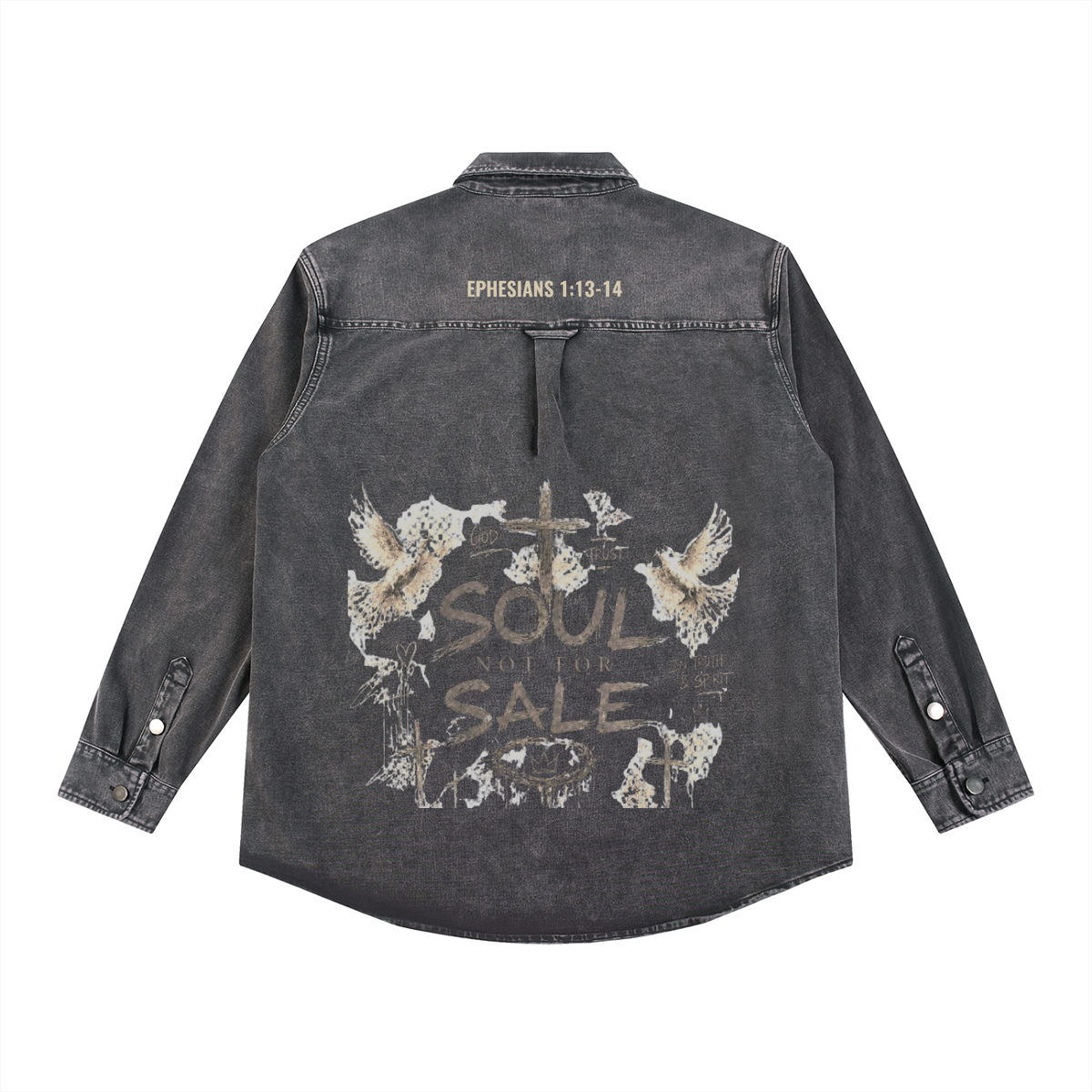 SOUL NOT FOR SALE Blouson en jean délavé épais