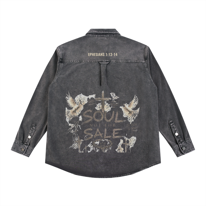 SOUL NOT FOR SALE Denim Vintage Washed Heavyweight Jacket