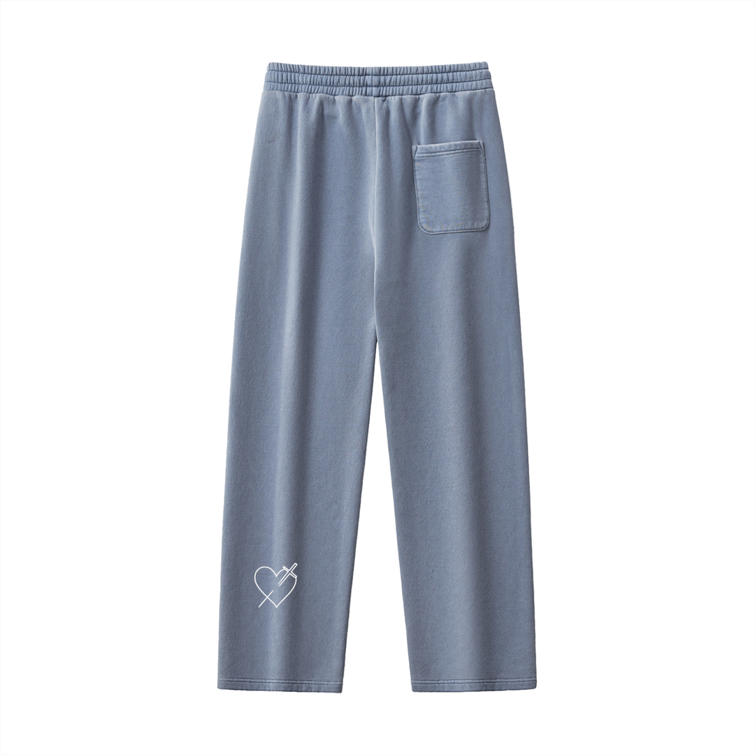 LOVE LIKE JESUS Frayed Enzyme Washed Fleece Sweatpants