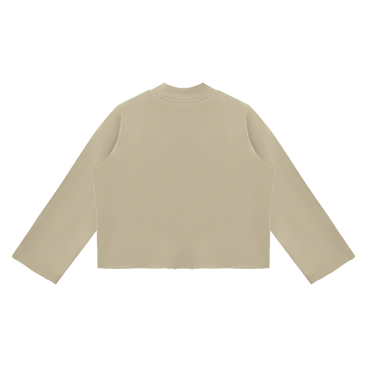 PURIFY Mock Neck Raw-Edge Boxy Sweatshirt