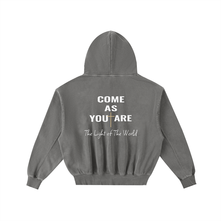 LOVE LIKE JESUS Frayed Enzyme Washed Fleece Hoodie