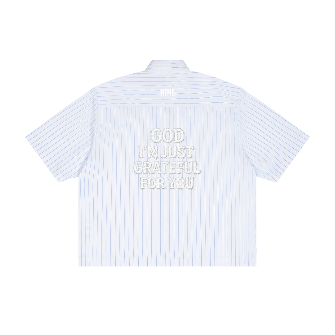 CORINTHIANS 2 Unisex Striped Boxy Button-Up Shirt