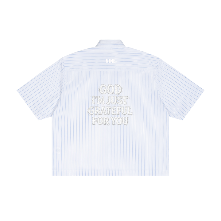 CORINTHIANS 2 Unisex Striped Boxy Button-Up Shirt
