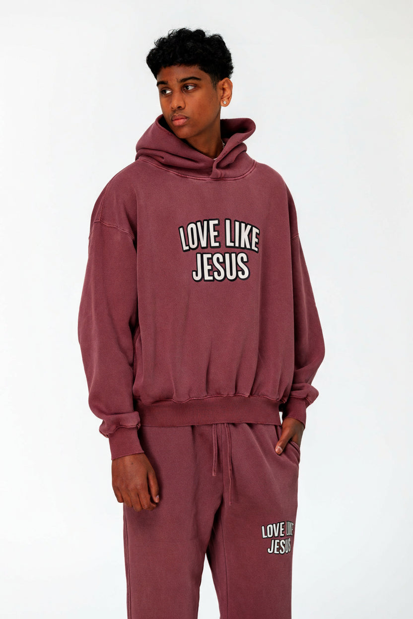 Love Like Jesus Enzyme Washed Fleece Hoodie