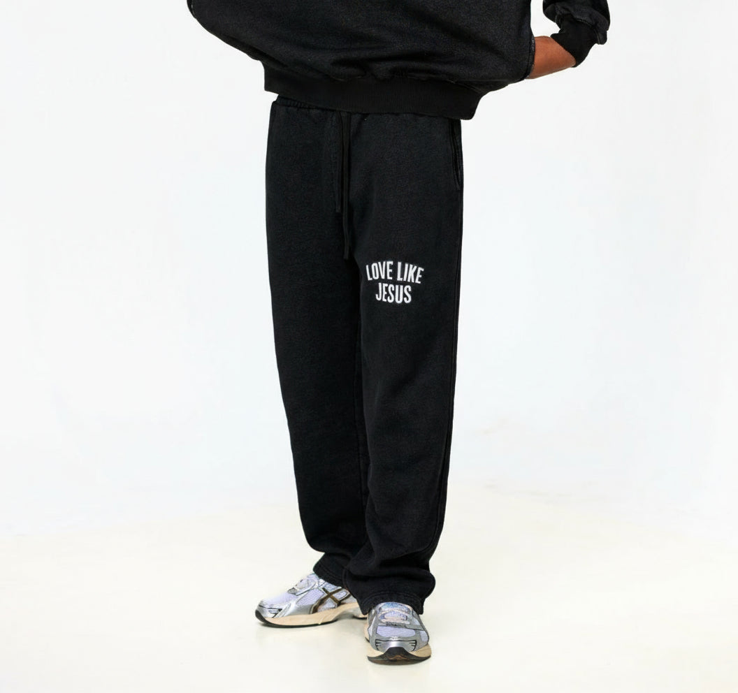Love Like Jesus Frayed Enzyme Washed Fleece Sweatpants