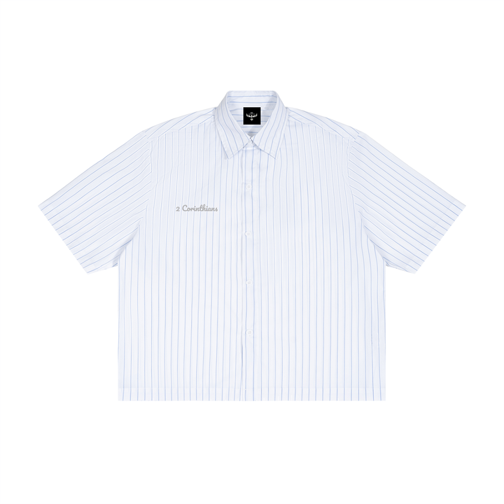 CORINTHIANS 2 Unisex Striped Boxy Button-Up Shirt