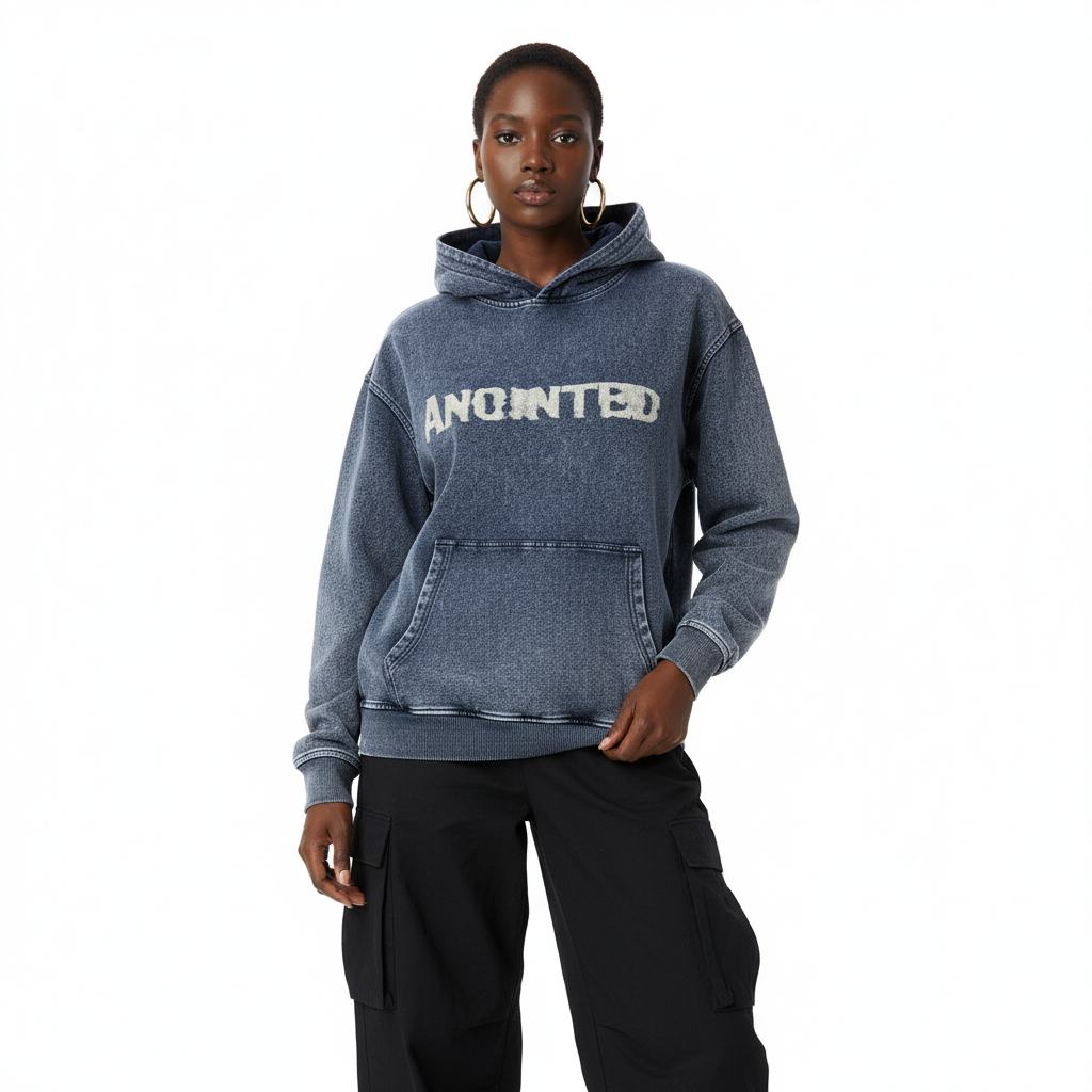 The ANOINTED Snow Wash Oversized Hoodie