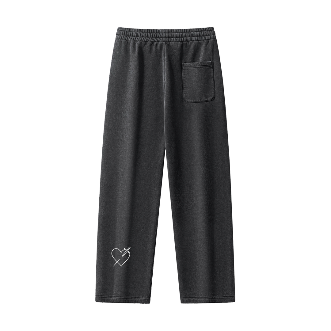LOVE LIKE JESUS Frayed Enzyme Washed Fleece Sweatpants