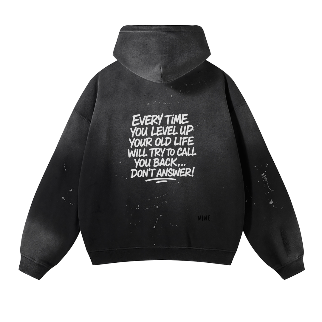 Ascend Vintage Wash Frayed Fleece Hoodie