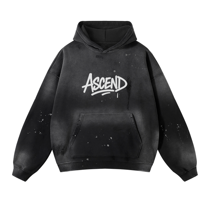 Ascend Vintage Wash Frayed Fleece Hoodie