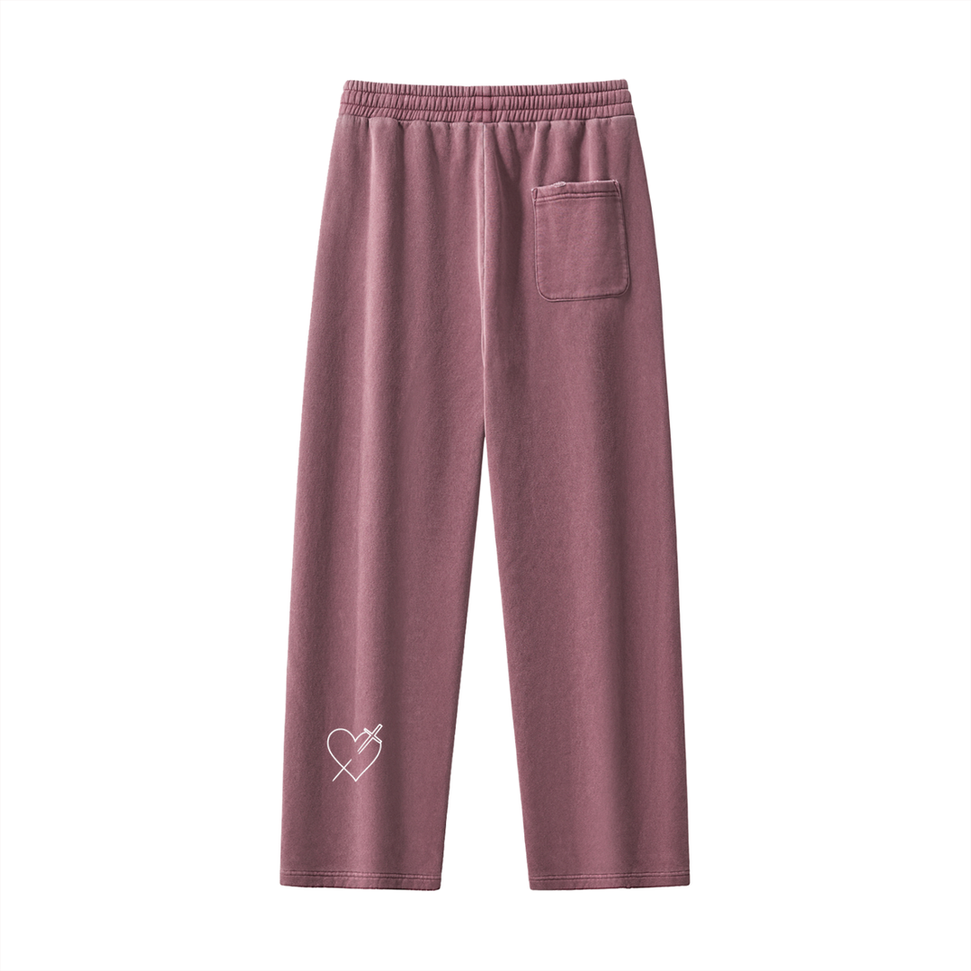 LOVE LIKE JESUS Frayed Enzyme Washed Fleece Sweatpants