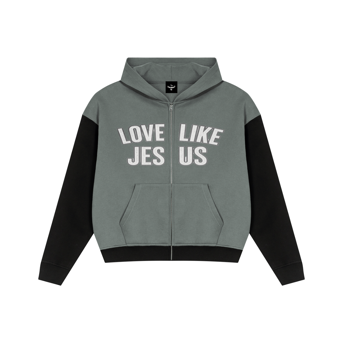 LOVE LIKE JESUS Color Block Full Zip Hoodie