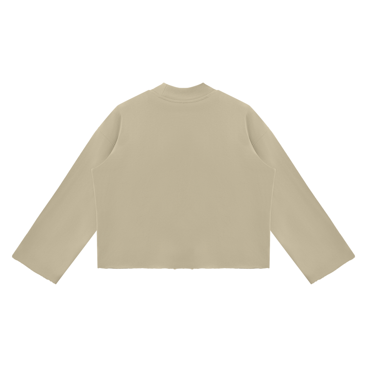 PURIFY Mock Neck Raw-Edge Boxy Sweatshirt