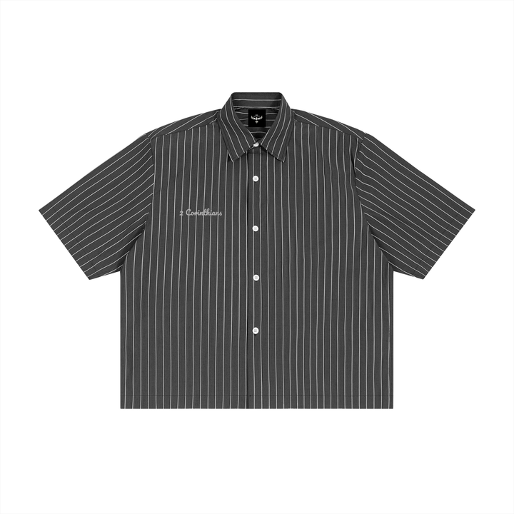 CORINTHIANS 2 Unisex Striped Boxy Button-Up Shirt