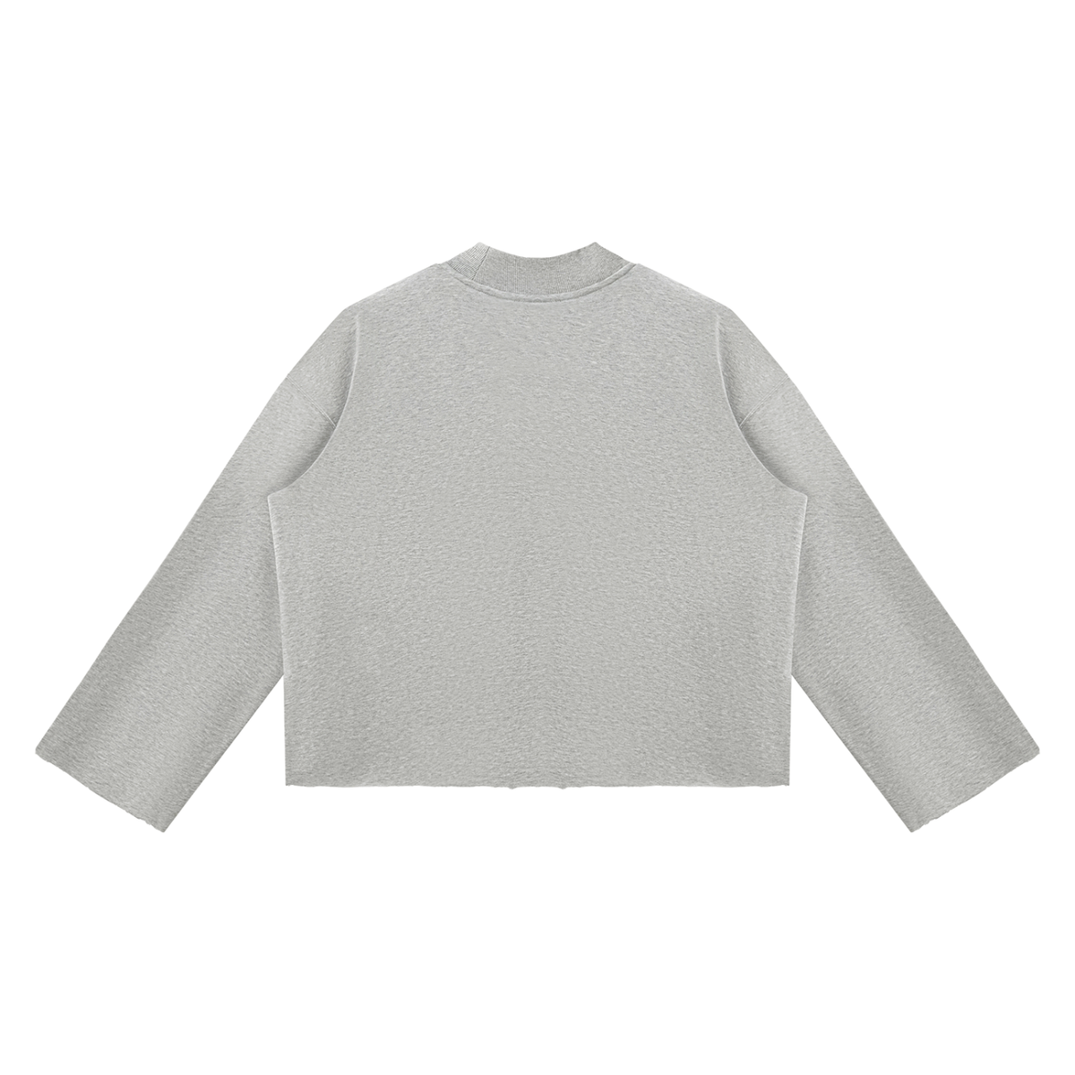 PURIFY Mock Neck Raw-Edge Boxy Sweatshirt