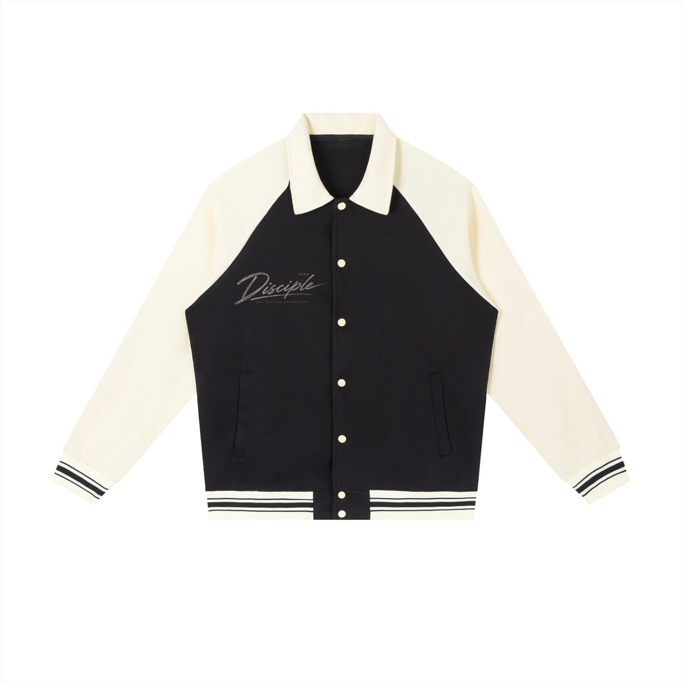 Contrast Raglan Sleeve Baseball Jacket