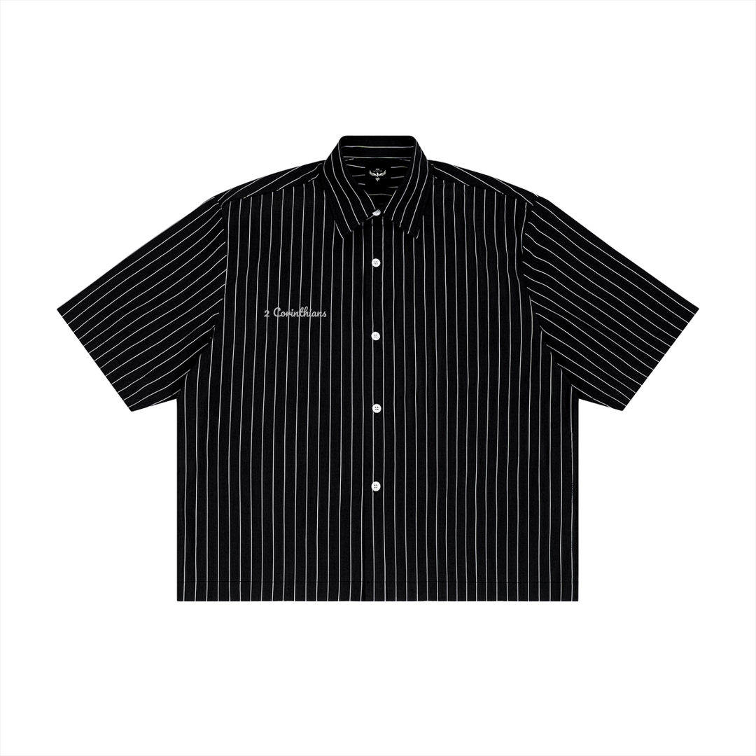 CORINTHIANS 2 Unisex Striped Boxy Button-Up Shirt