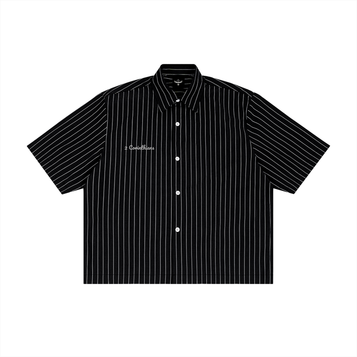CORINTHIANS 2 Unisex Striped Boxy Button-Up Shirt
