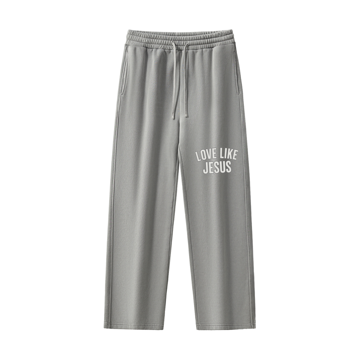 LOVE LIKE JESUS Frayed Enzyme Washed Fleece Sweatpants