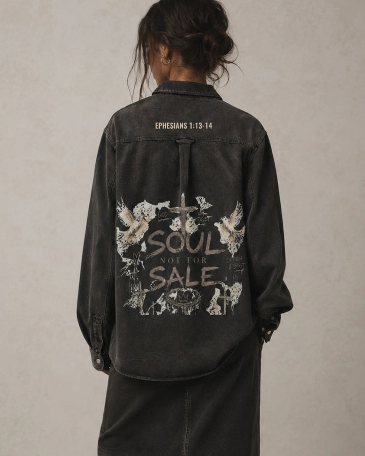 SOUL NOT FOR SALE Denim Vintage Washed Heavyweight Jacket