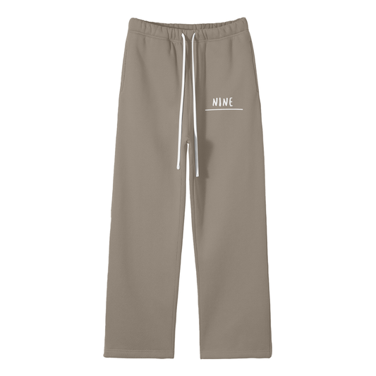 Dove Descending Streetwear Unisex Solid Color Fleece Straight Leg Pants