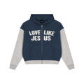 LOVE LIKE JESUS Color Block Full Zip Hoodie