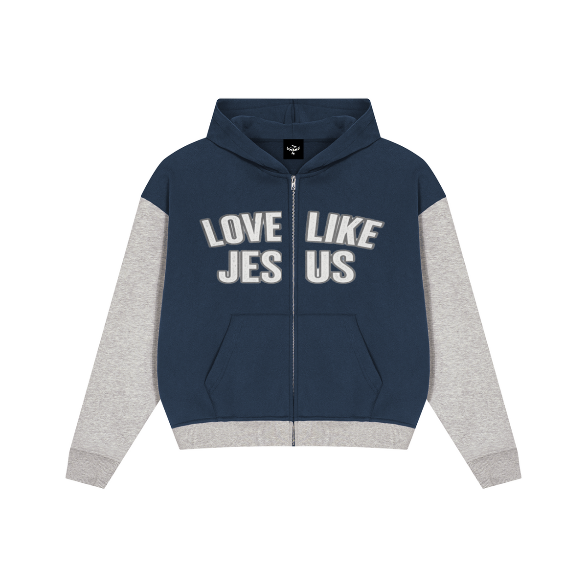 LOVE LIKE JESUS Color Block Full Zip Hoodie