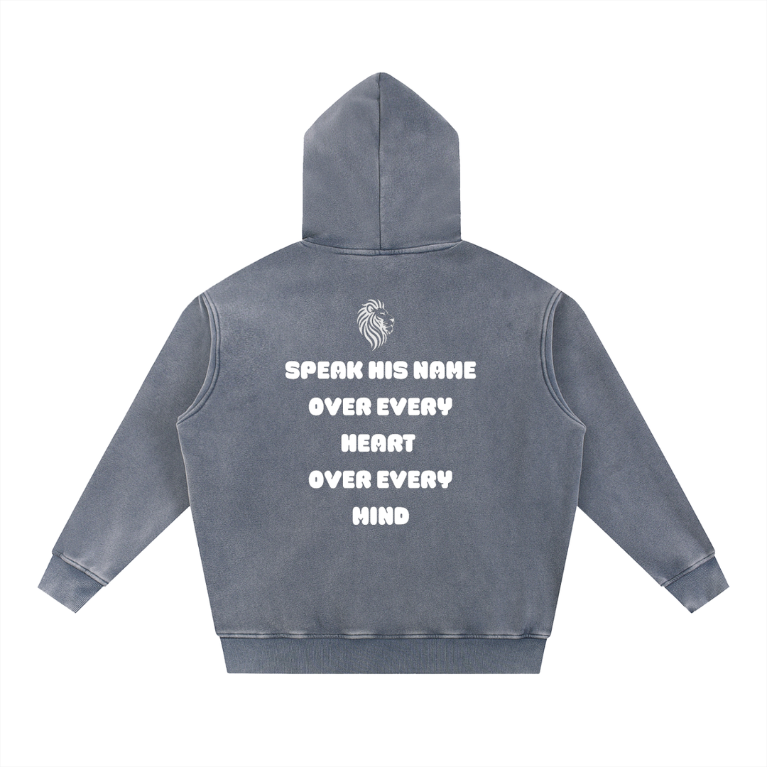 I SPEAK JESUS Snow Wash Fleece Oversize Hoodie