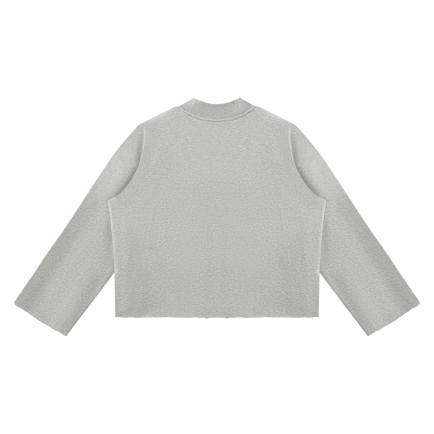 PURIFY Mock Neck Raw-Edge Boxy Sweatshirt