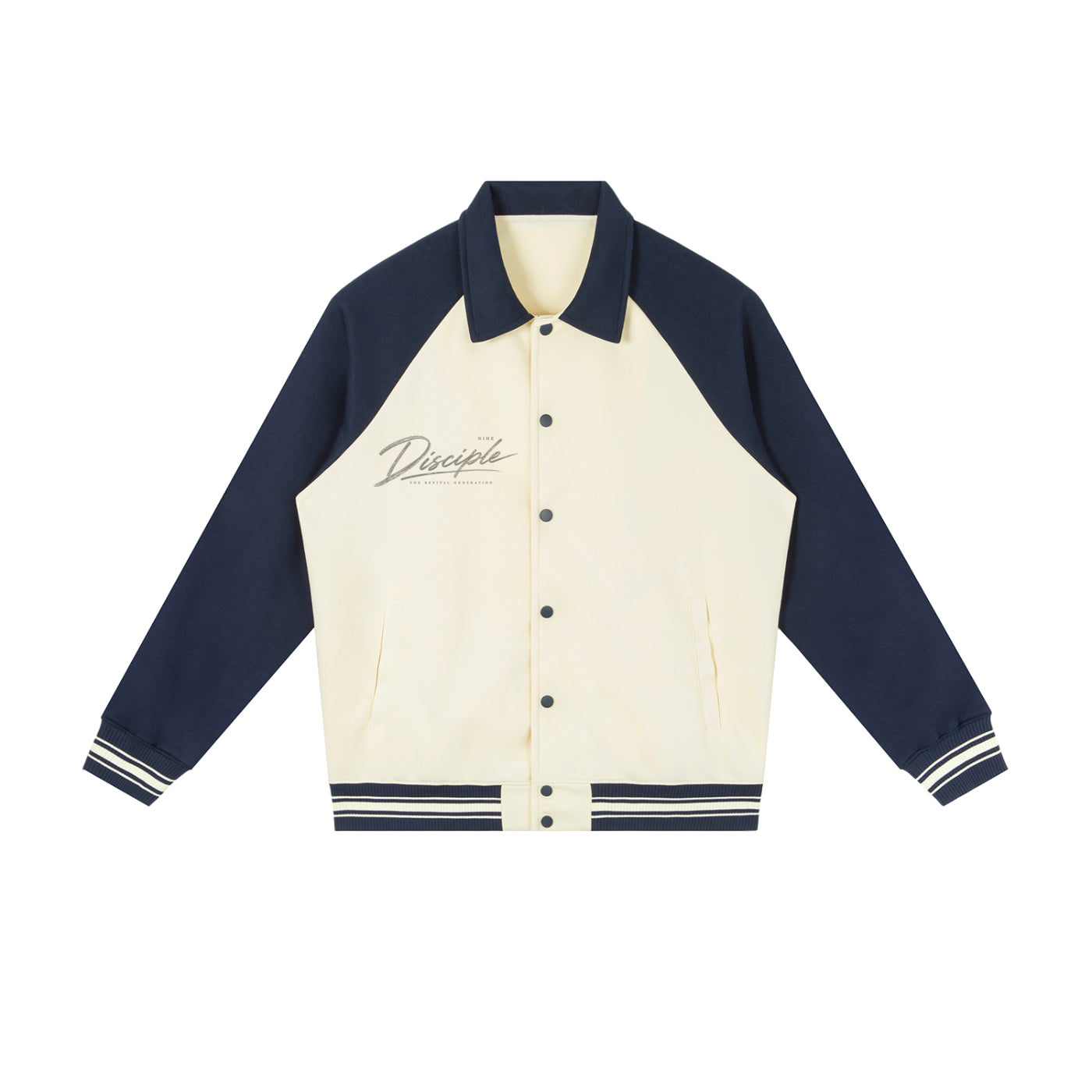 Contrast Raglan Sleeve Baseball Jacket
