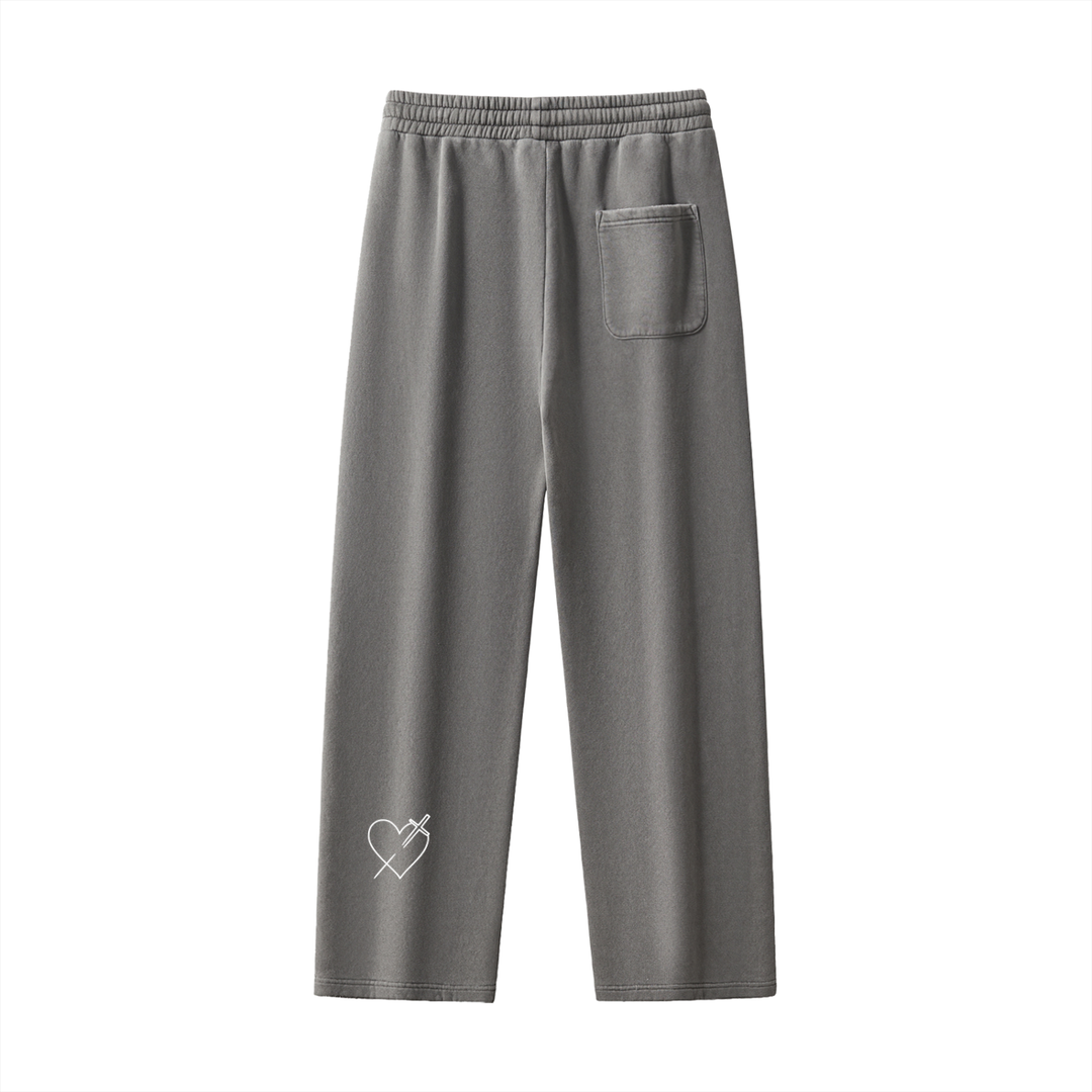 LOVE LIKE JESUS Frayed Enzyme Washed Fleece Sweatpants
