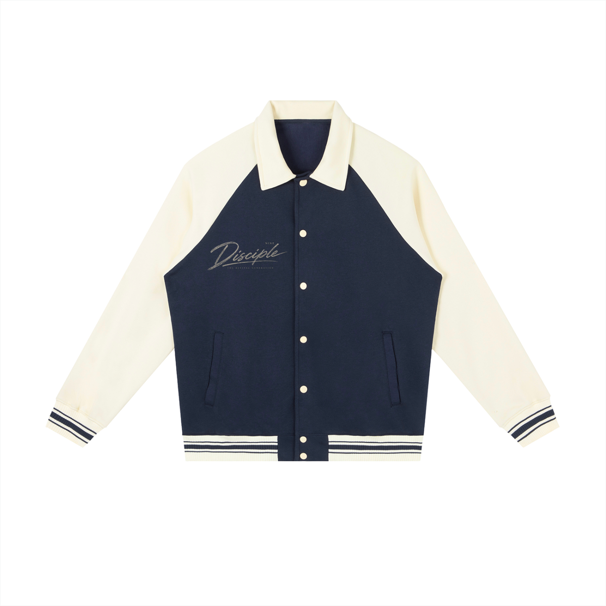 Contrast Raglan Sleeve Baseball Jacket