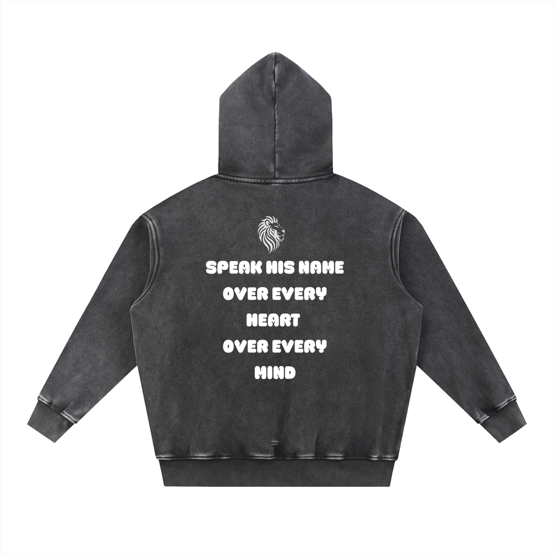 I SPEAK JESUS Snow Wash Fleece Oversize Hoodie