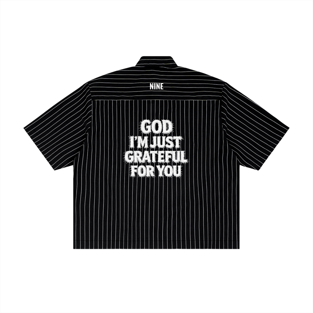 CORINTHIANS 2 Unisex Striped Boxy Button-Up Shirt
