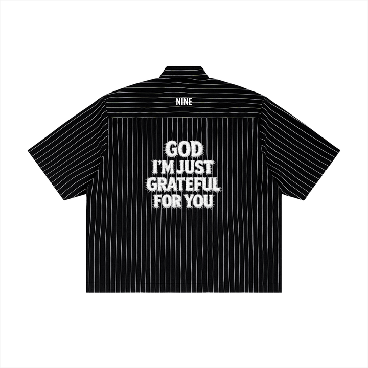 CORINTHIANS 2 Unisex Striped Boxy Button-Up Shirt