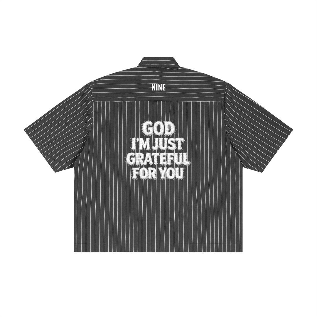 CORINTHIANS 2 Unisex Striped Boxy Button-Up Shirt