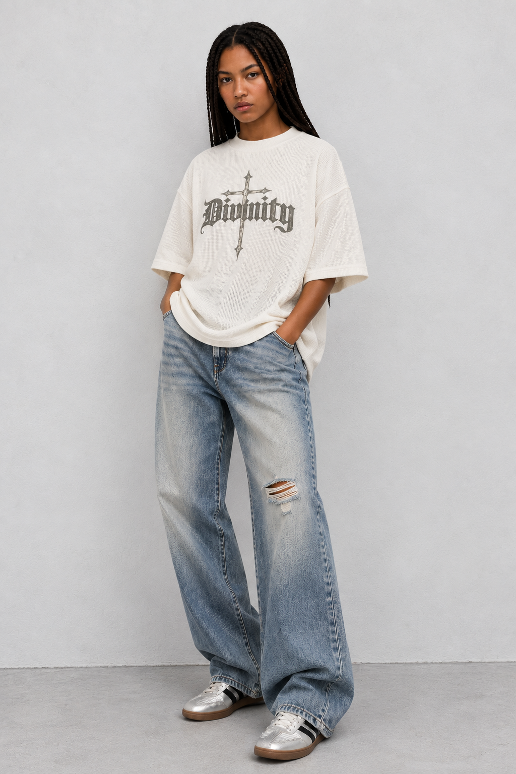 DIVINITY Waffle Washed Boxy T-Shirt