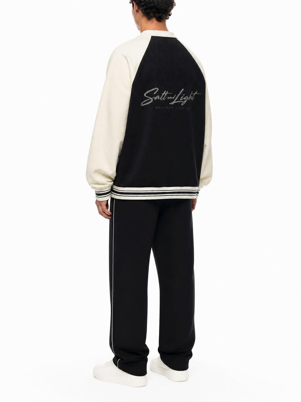 Contrast Raglan Sleeve Baseball Jacket