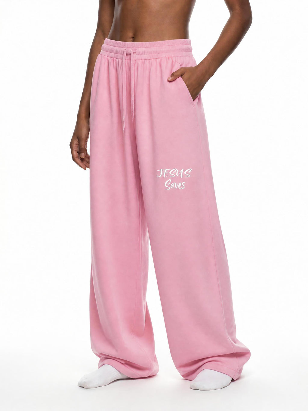 JESUS SAVES Vintage Washed Waist Pants