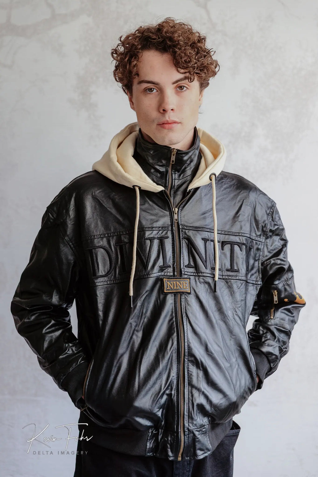 DIVINITY ATELIER — ALPHA & OMEGA HOODED LEATHER JACKET